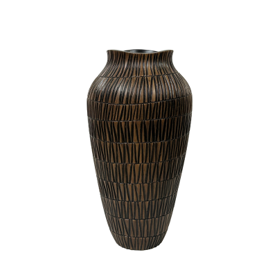 42cm Black and Brown Polyresin Vase