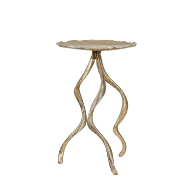 60cm Gold Antler Metal Accent Table