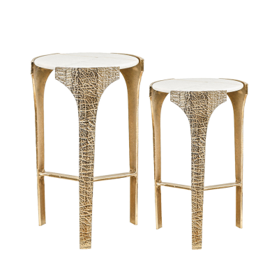 Ella Set of 2 Gold Metal Side Table with