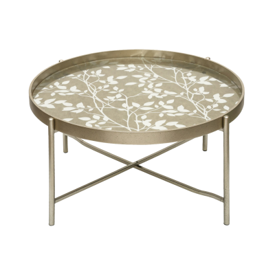 40cm Champagne Coffee Table with Leaves Design KD Legs