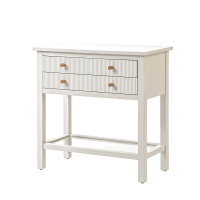 Lindon Frosty White 2 Drawer Bedside Cabinet with