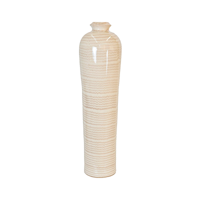 81cm Beige and Brown Stripes Ceramic Vase